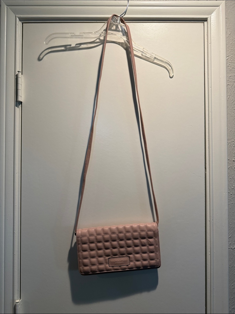 Tignanello Quilted Crossbody Shoulder Bag - Light Pink